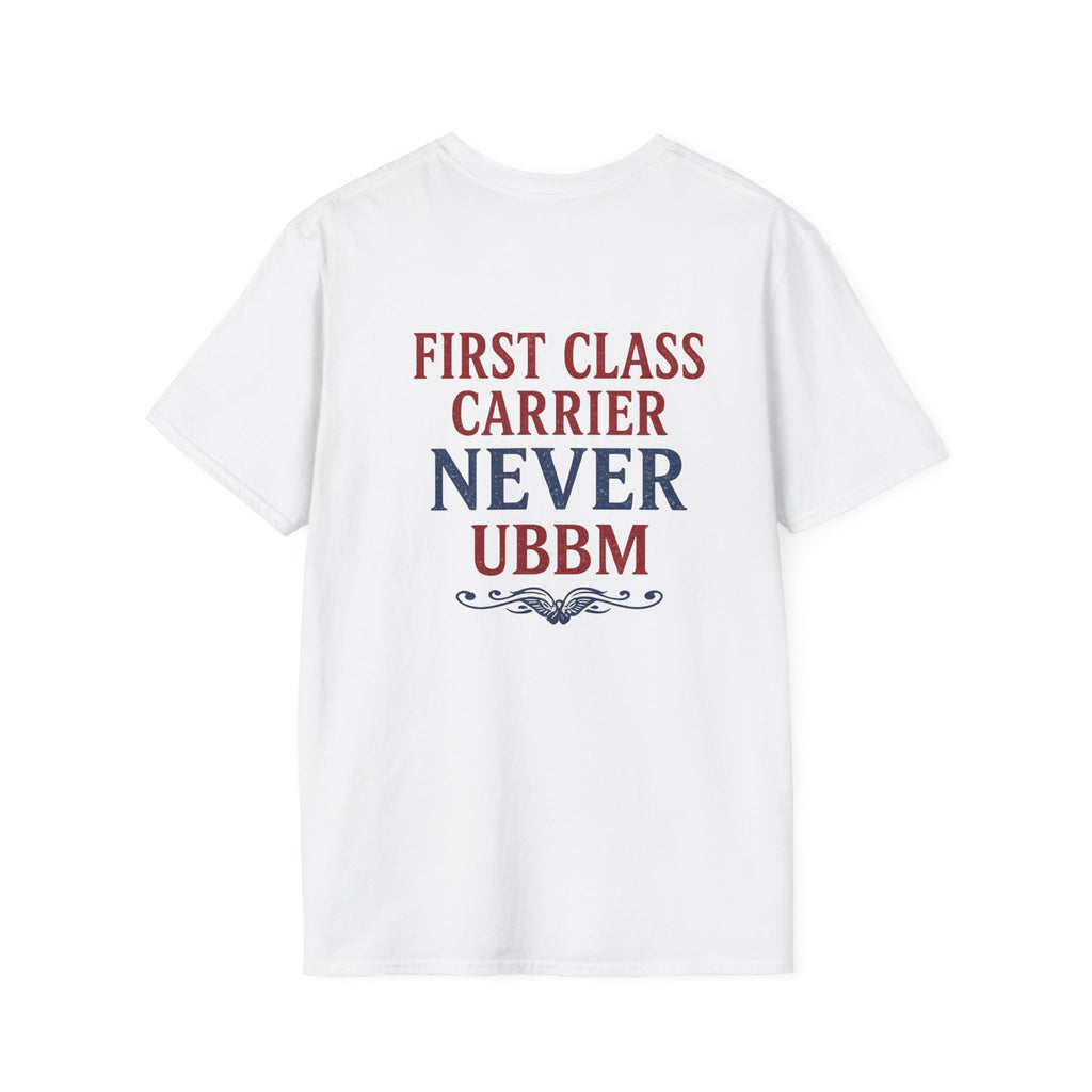 first class white tee shirt