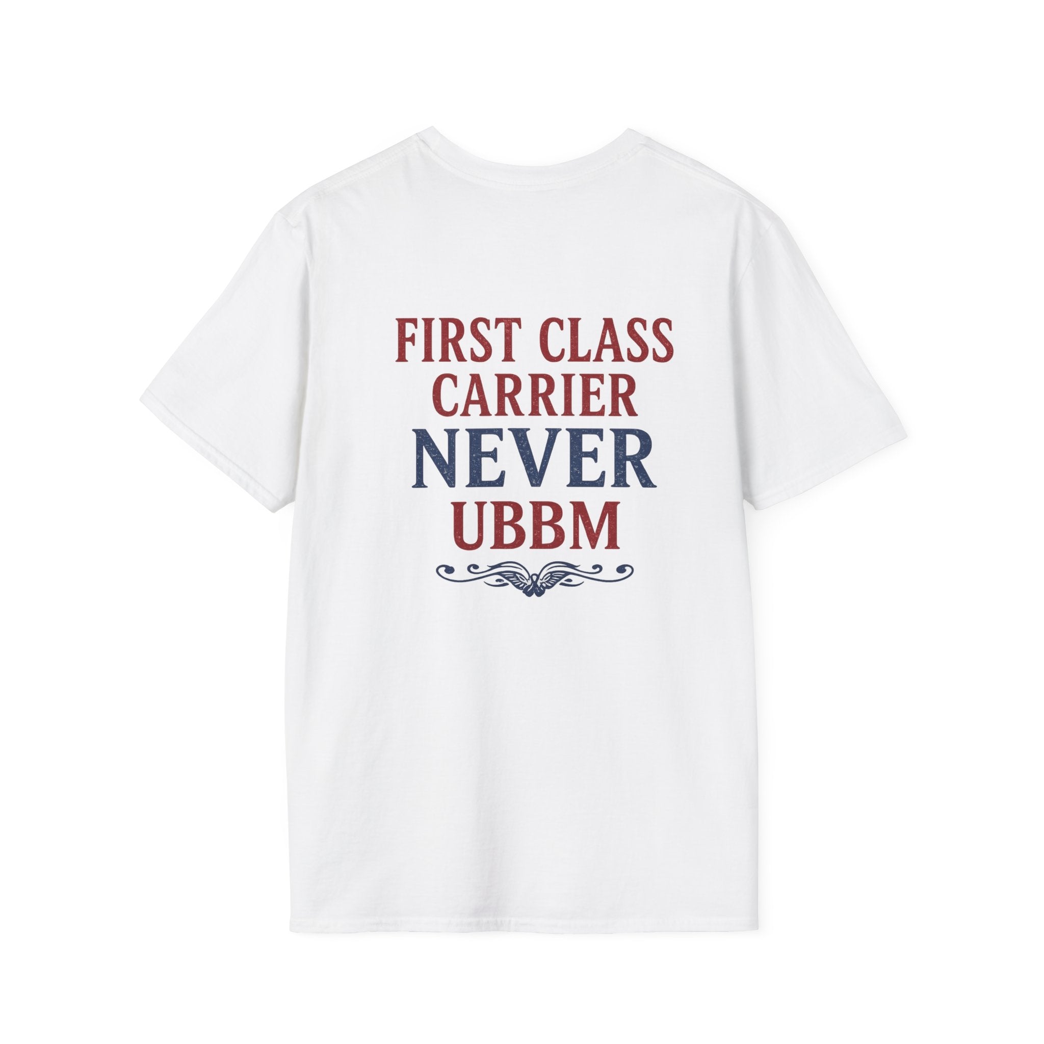 first class white tee shirt