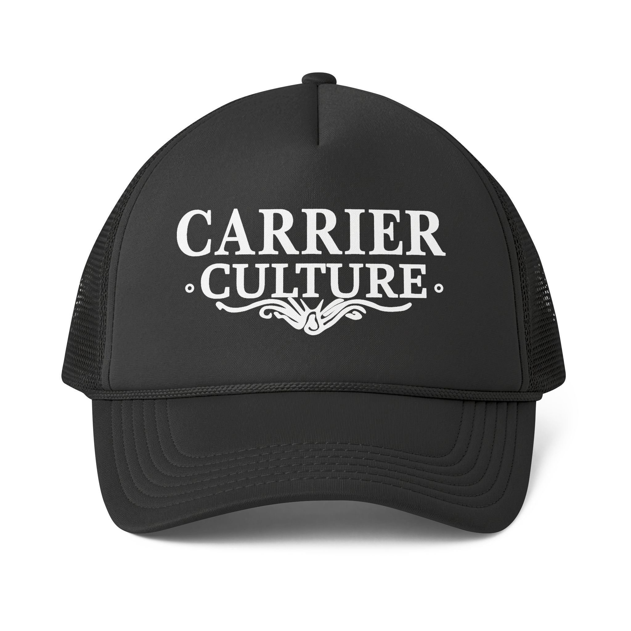 carrier culture black hat white logo