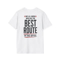 best route white tee shirt