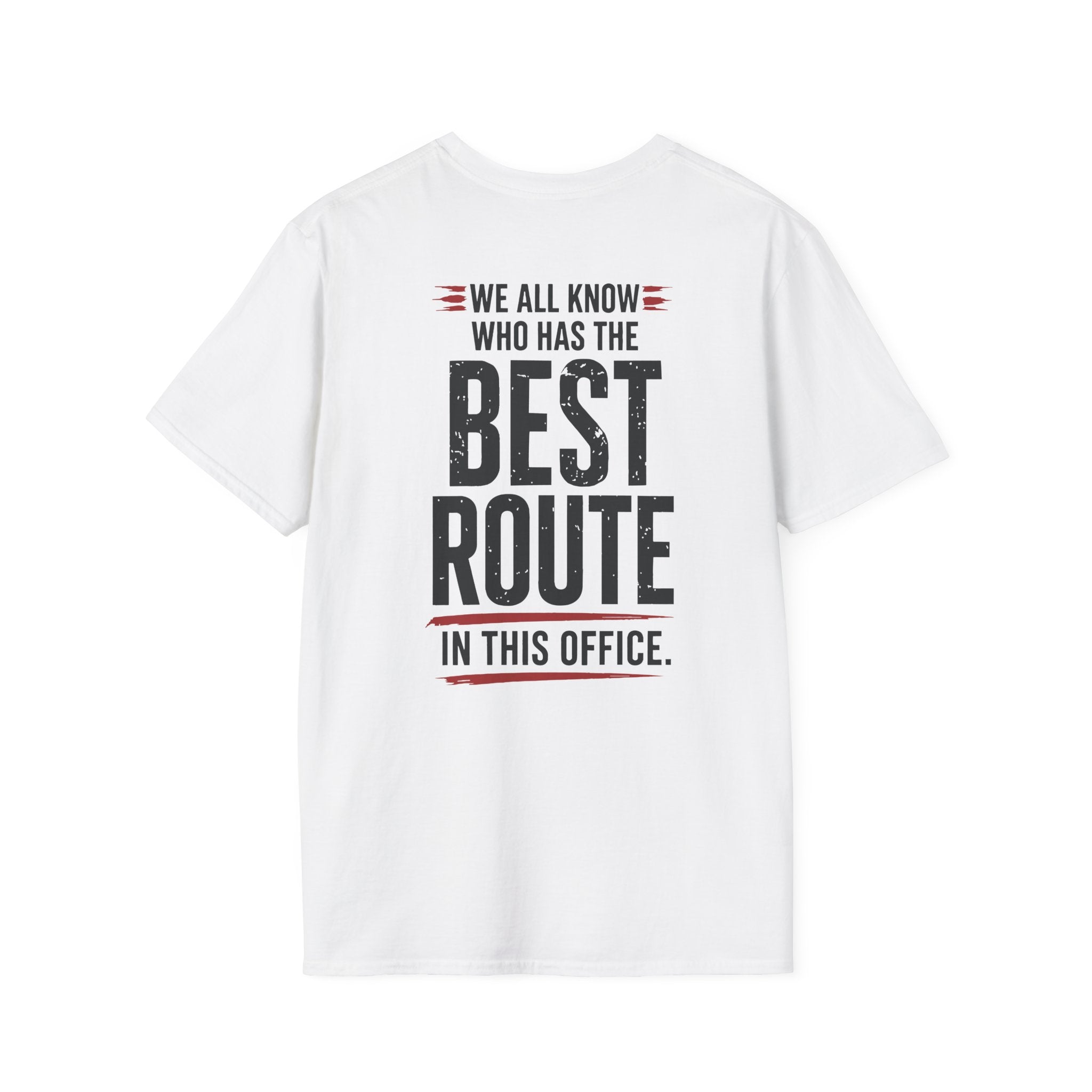 best route white tee shirt