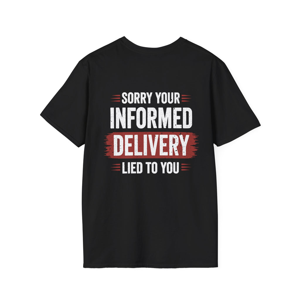 your informed delivery black tee shirt