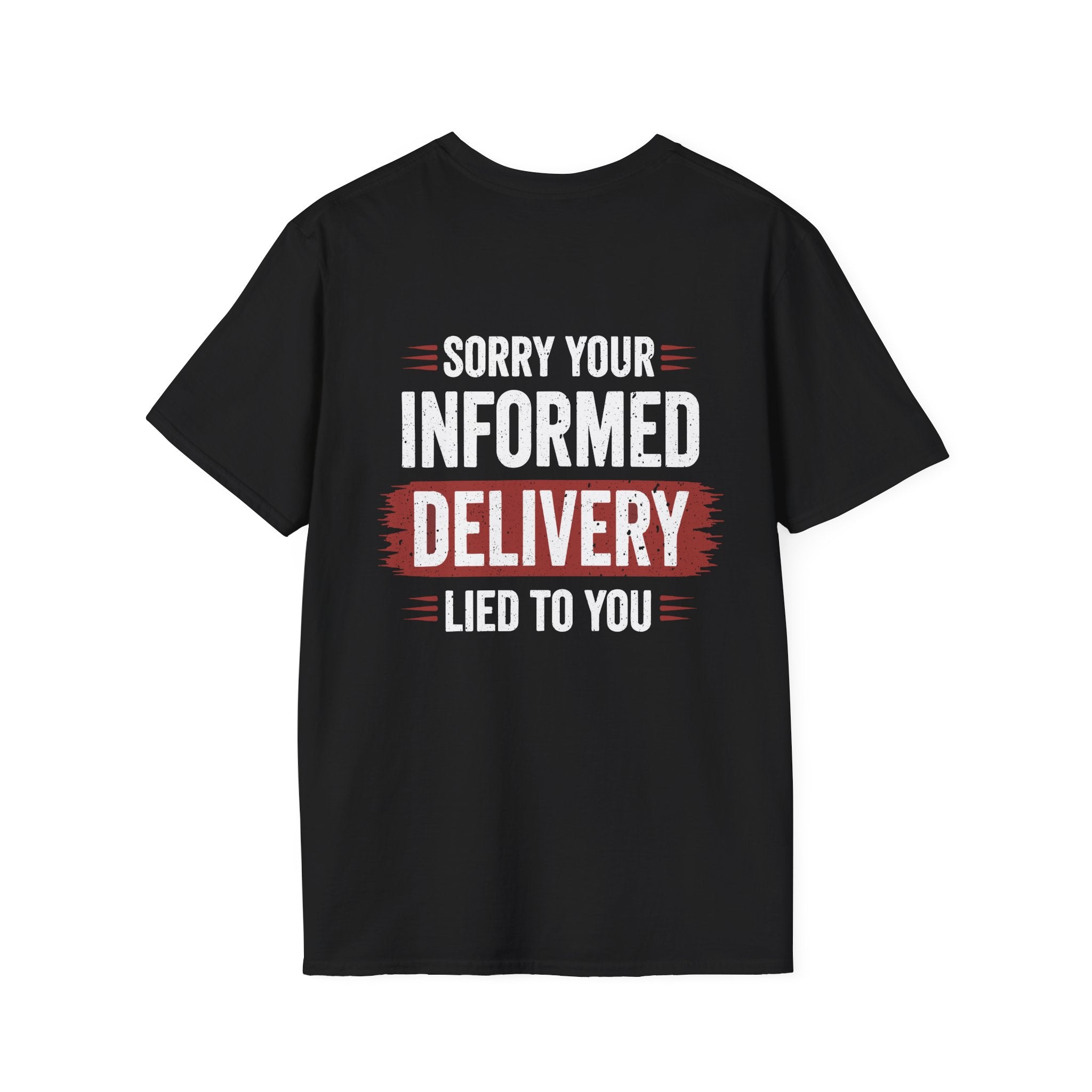 your informed delivery black tee shirt