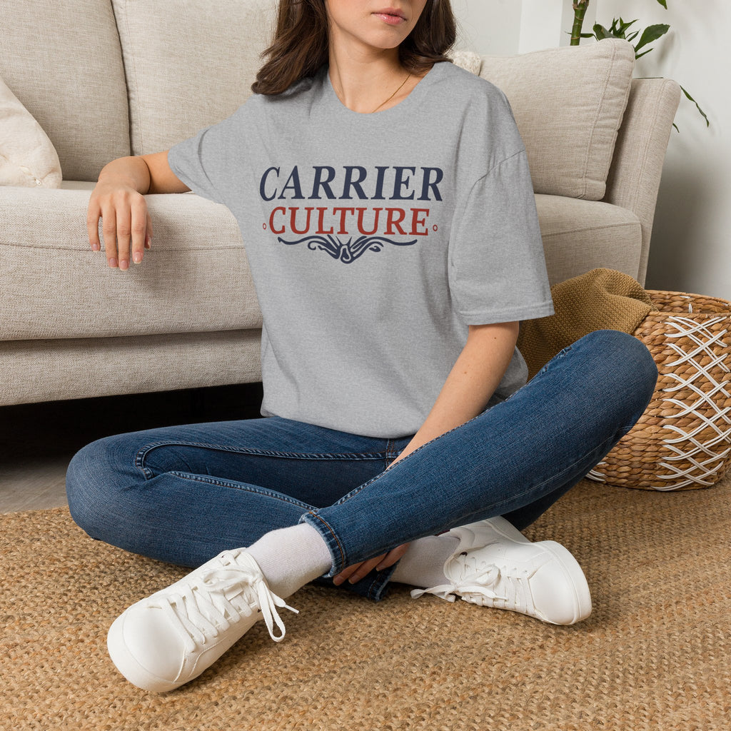 Carrier Culture blue and red "classic logo" t-shirt