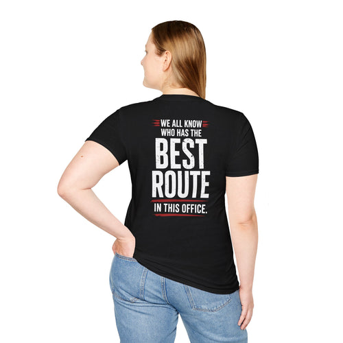 best route black tee shirt