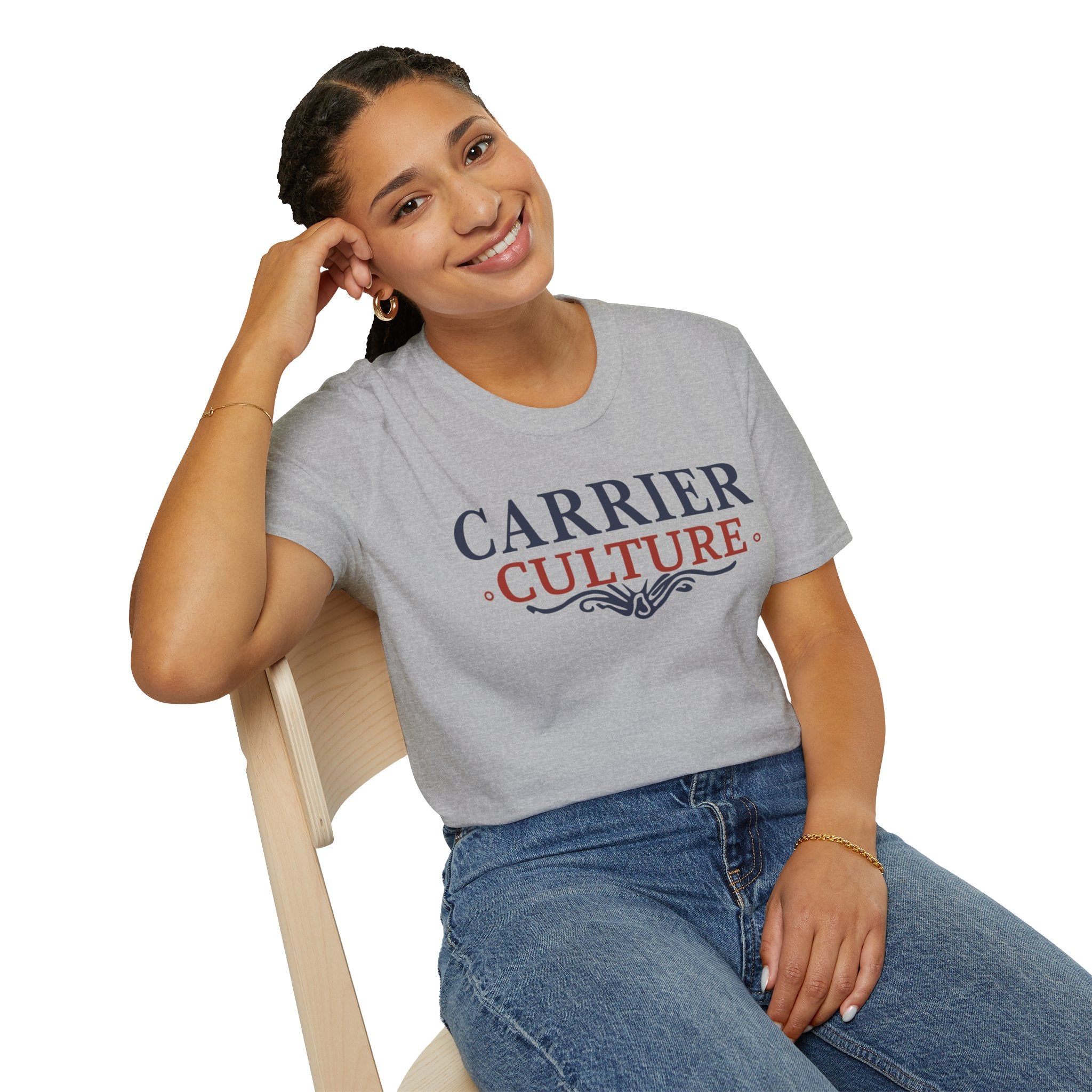 Carrier Culture blue and red "classic logo" t-shirt