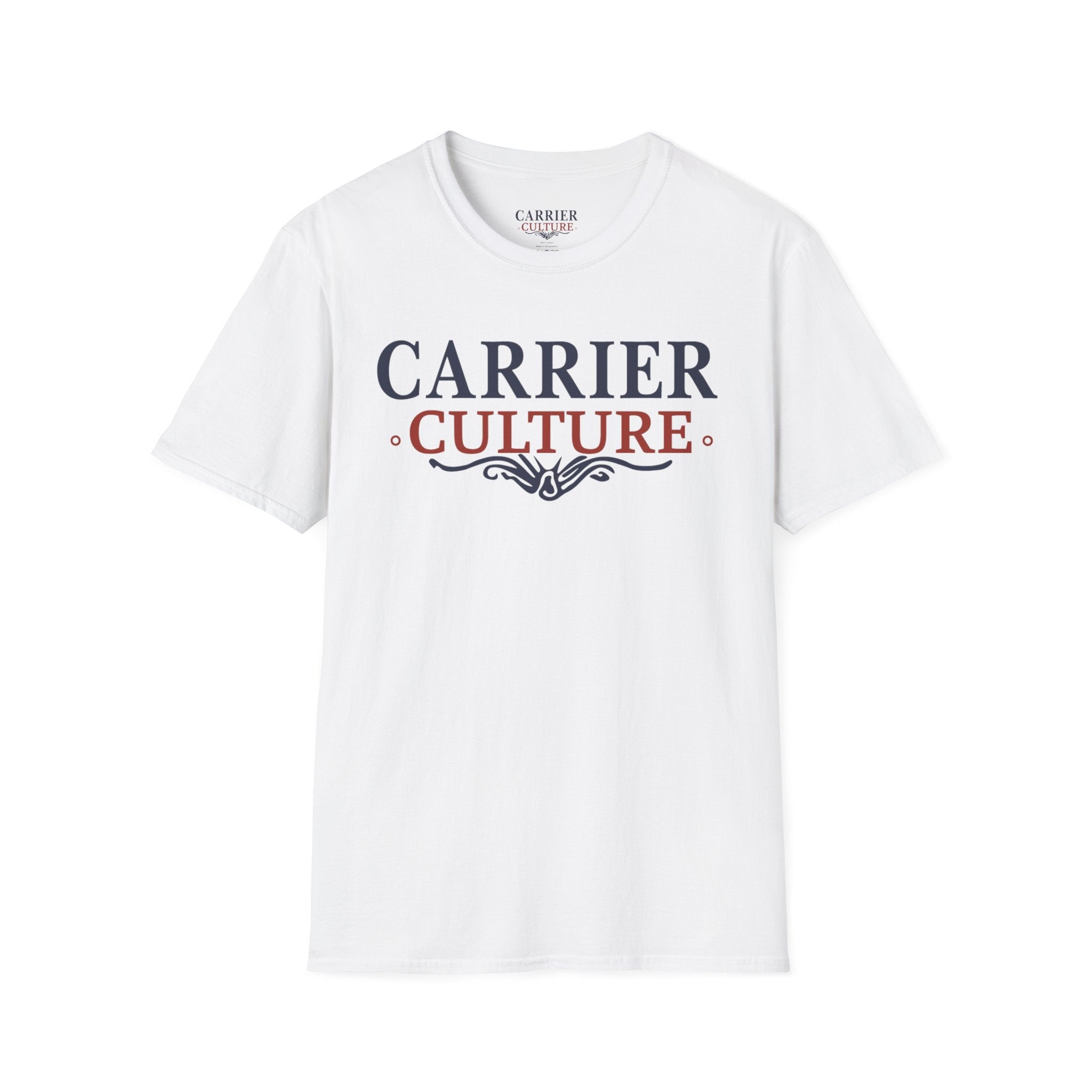 Carrier Culture blue and red "classic logo" t-shirt