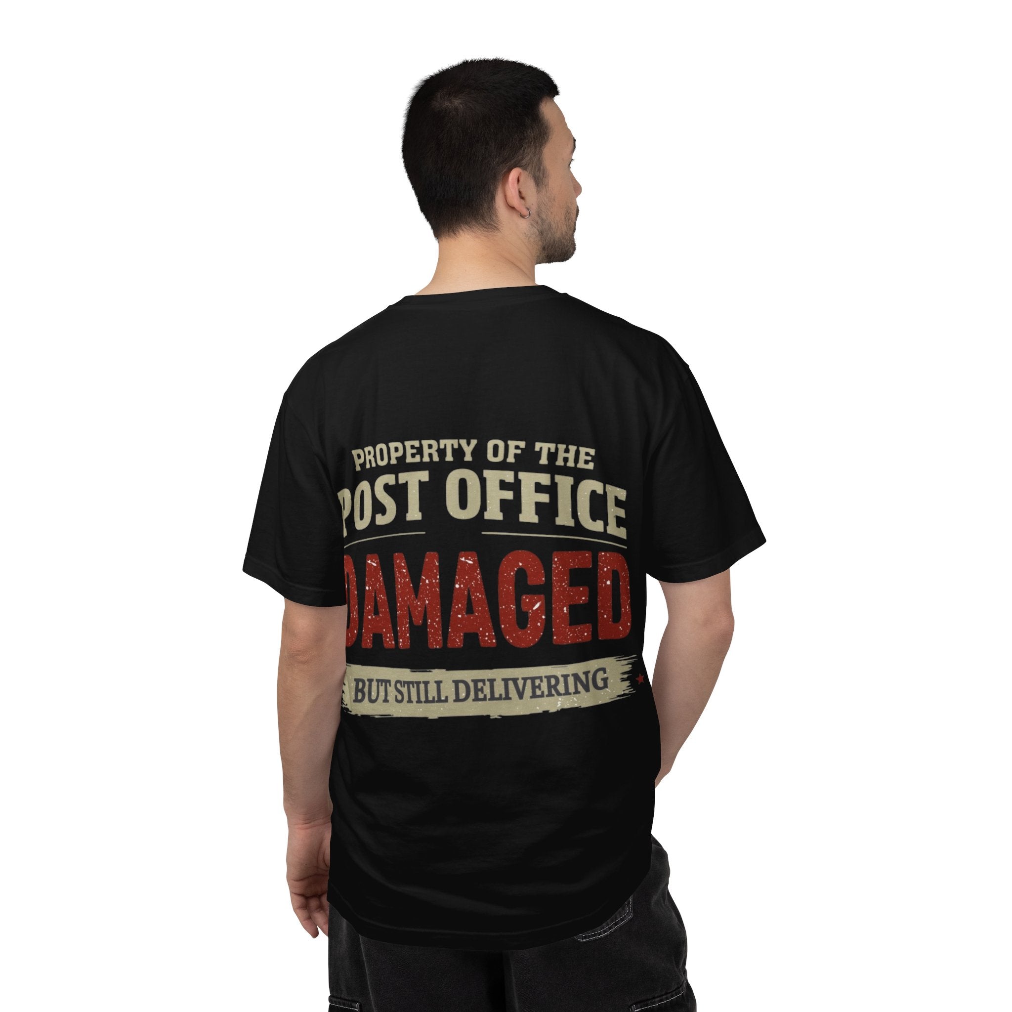 Post Office Damaged Tee — "Property of the Post Office: Damaged but Still Delivering" Vintage Mail Carrier T-Shirt