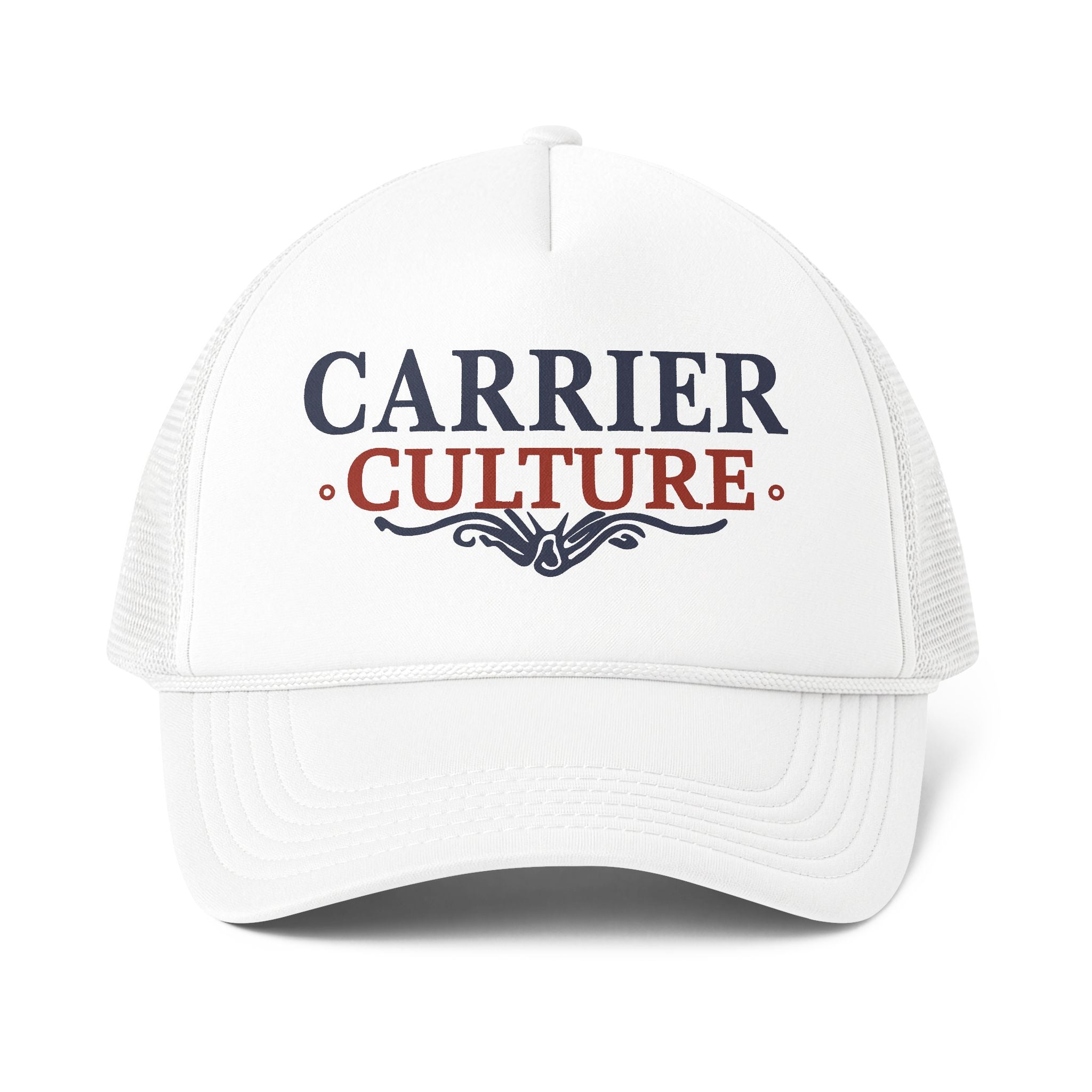 Carrier Culture Trucker Cap blue and red logo
