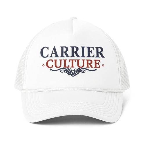 Carrier Culture Trucker Cap blue and red logo