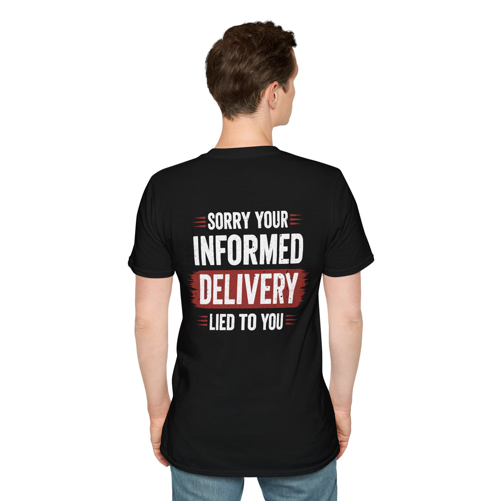 your informed delivery black tee shirt