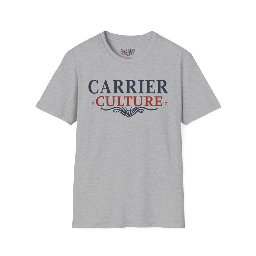 Carrier Culture blue and red "classic logo" t-shirt