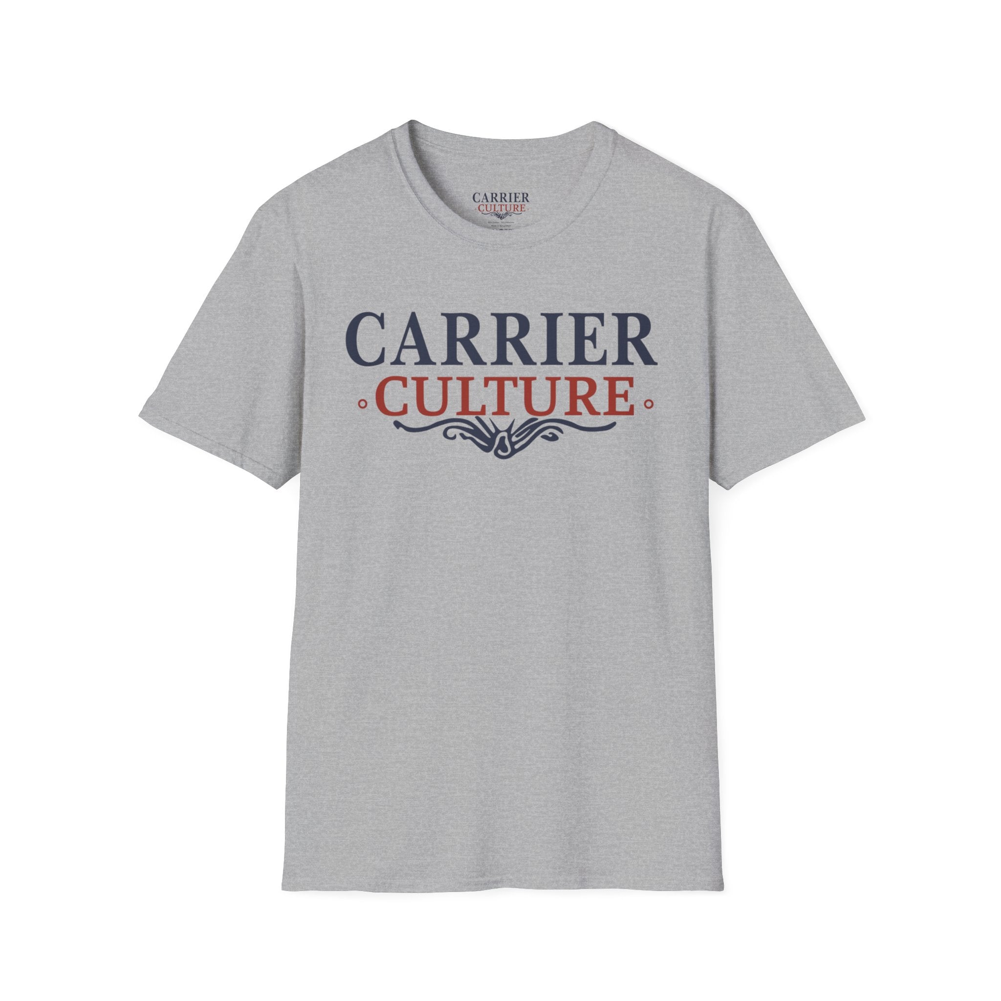 Carrier Culture blue and red "classic logo" t-shirt